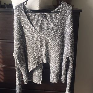 Express black and white sweater